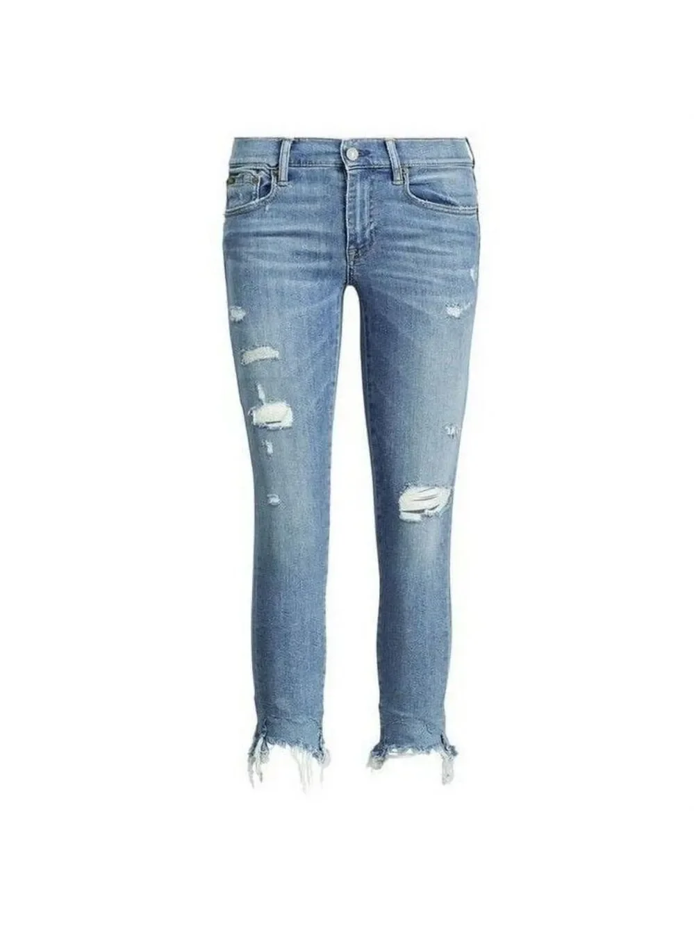 Polo Ralph Lauren Tompkins Skinny Jeans Distressed Light Blue Size 26